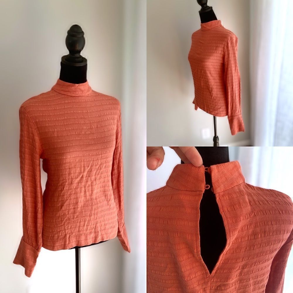 & Other Stories Mock Neck Viscose Blouse Size 4